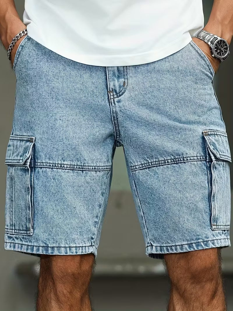 Herr cargoshorts med flera fickor