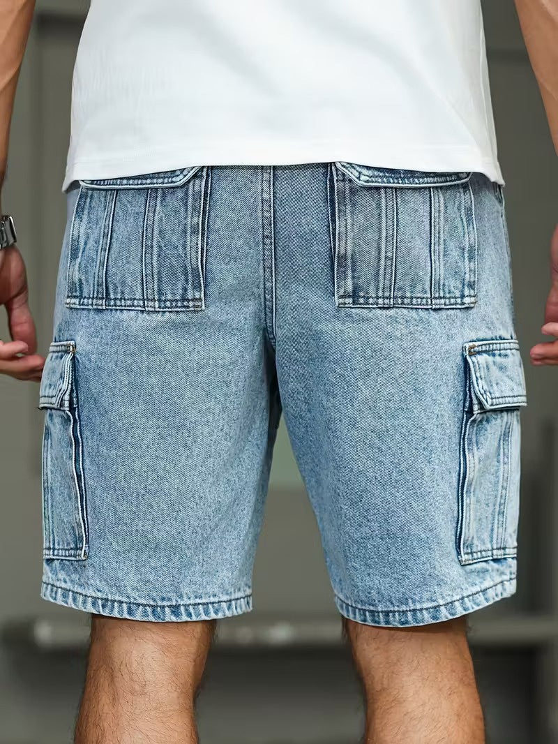 Herr cargoshorts med flera fickor