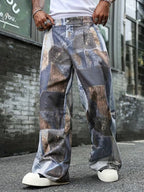 Herrbyxor med patchwork-tryck