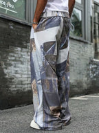 Herrbyxor med patchwork-tryck