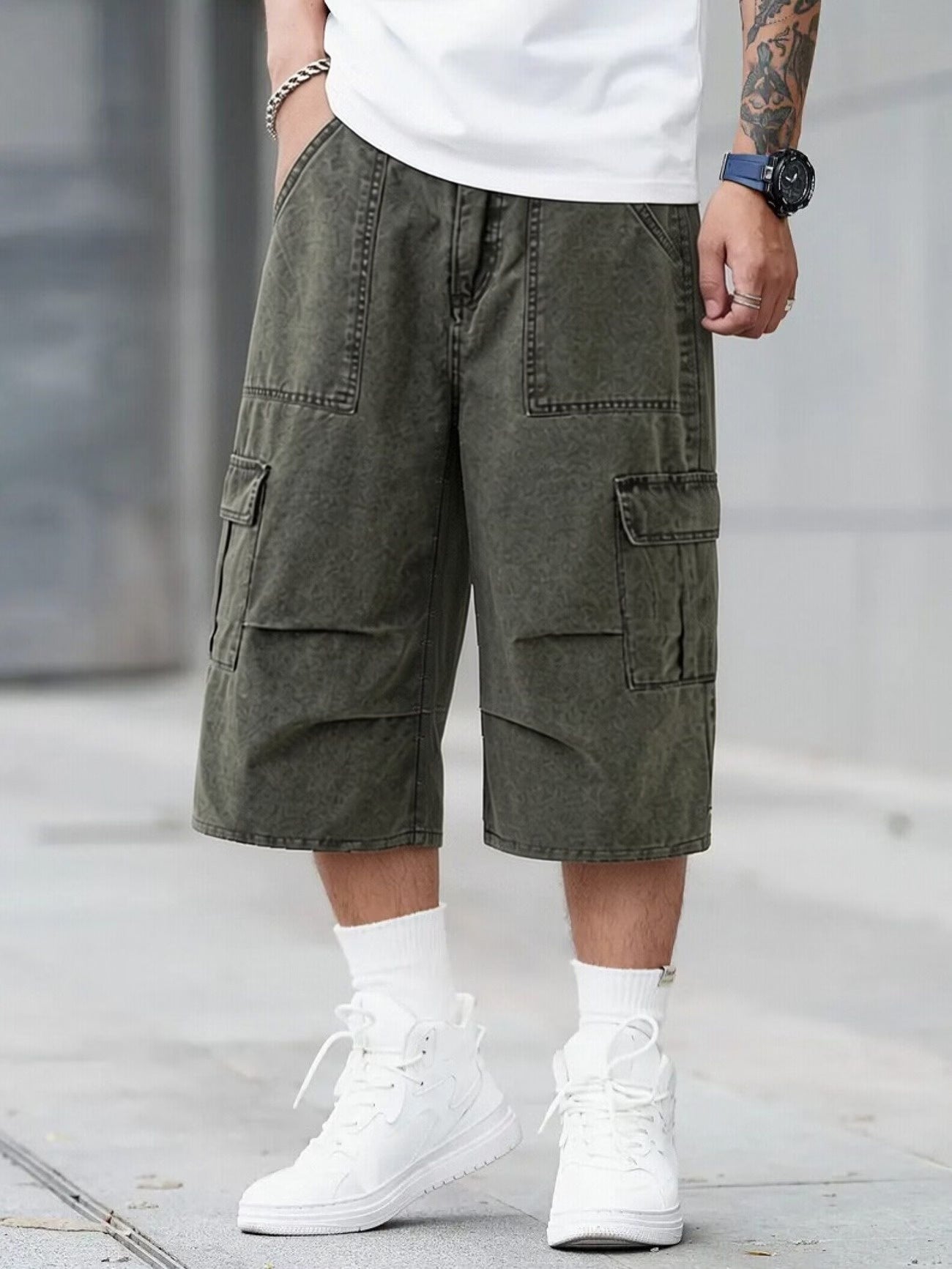 Vida shorts för herr med cargofickor